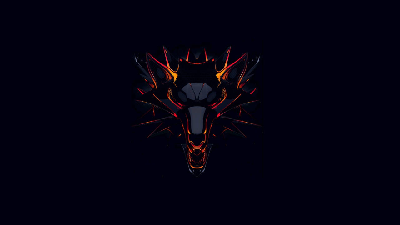 Flaming Witcher Logo For 1280x720 Gaming Wallpaper