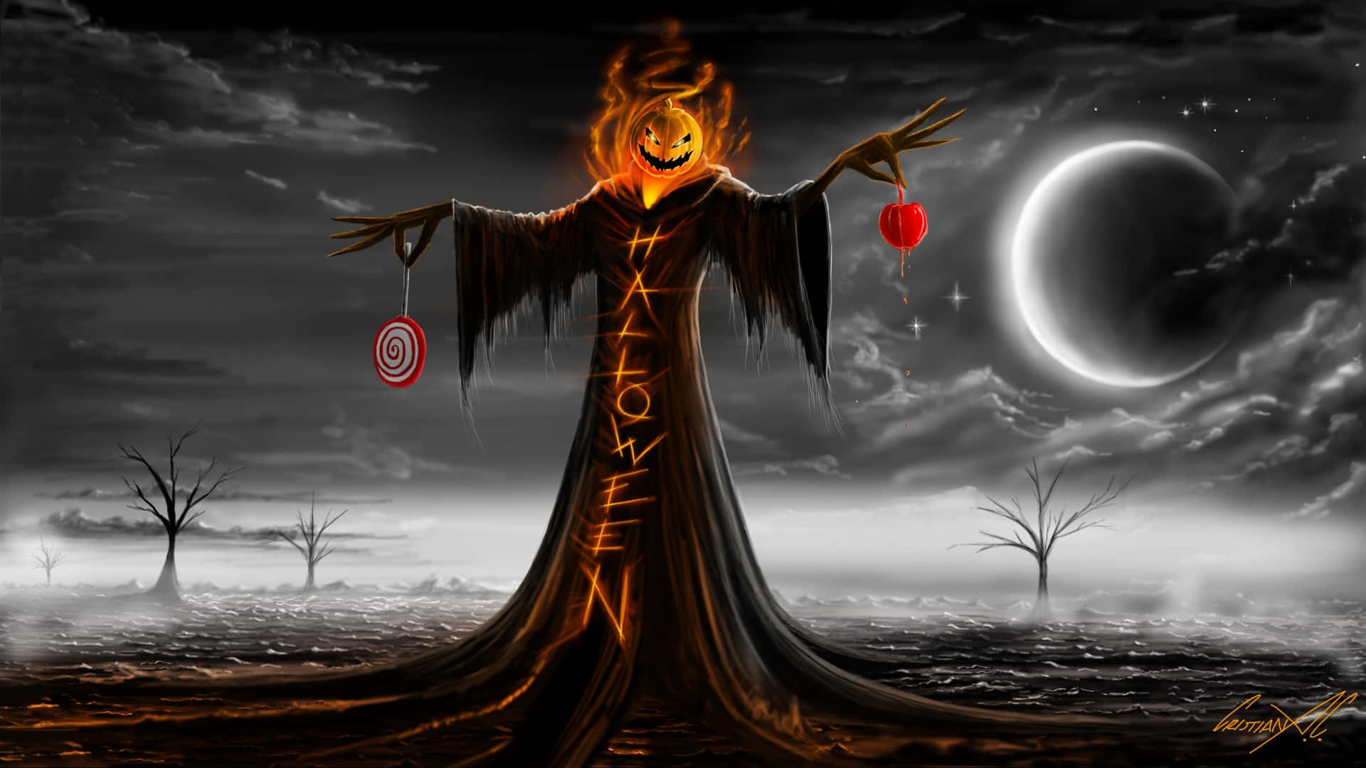 A Spooky Halloween Night Wallpaper