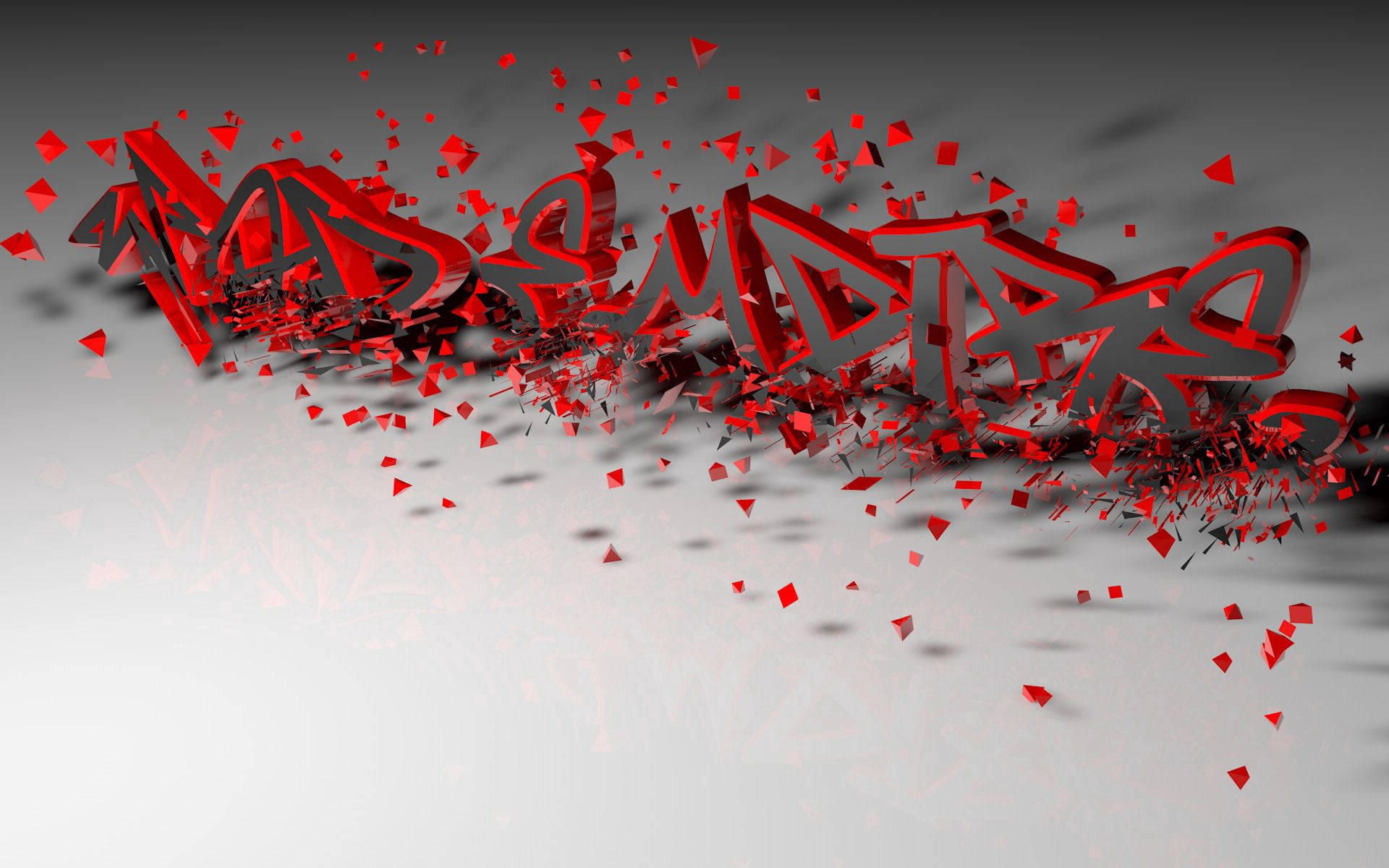 "A 3D Red and Gray Letter Outline" Wallpaper