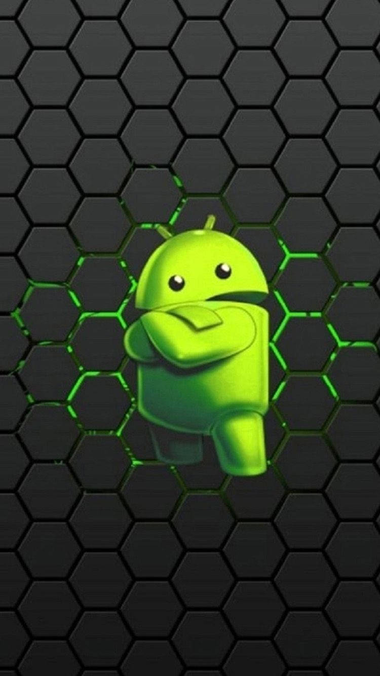 A 3D green Android Icon Wallpaper
