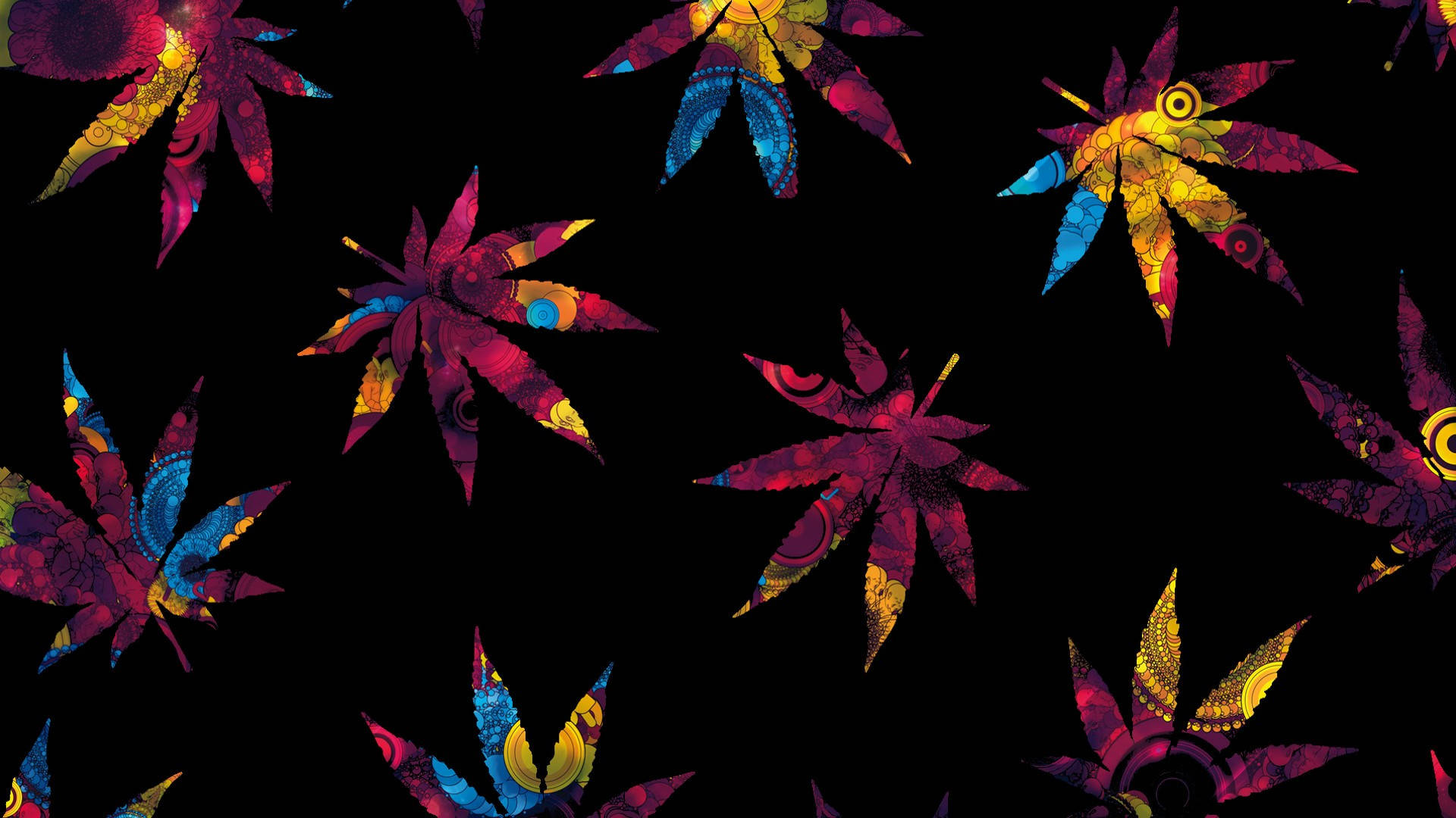 420 Abstract Weed Leaves Wallpaper