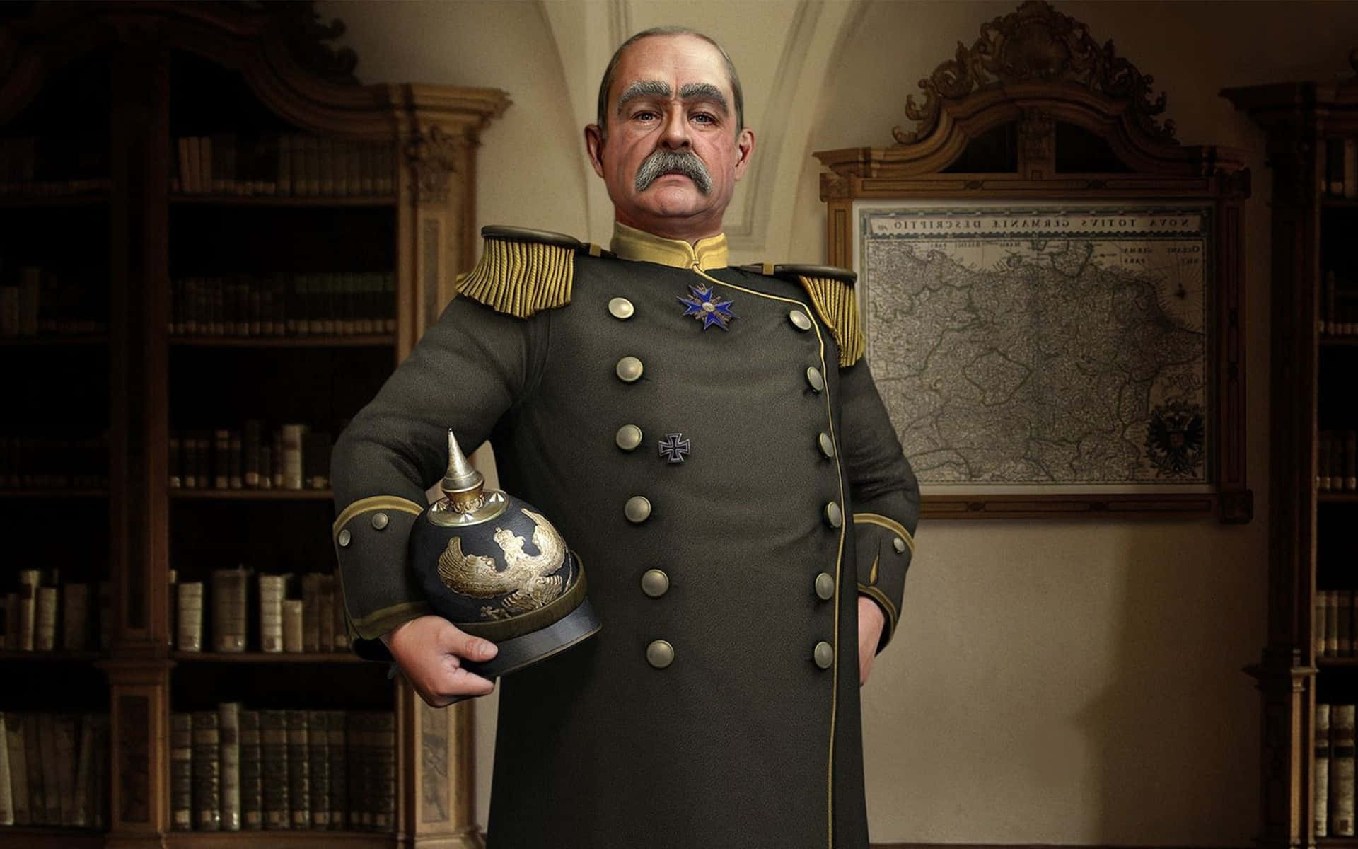4k Civilization V Background With Otto Von Bismarck