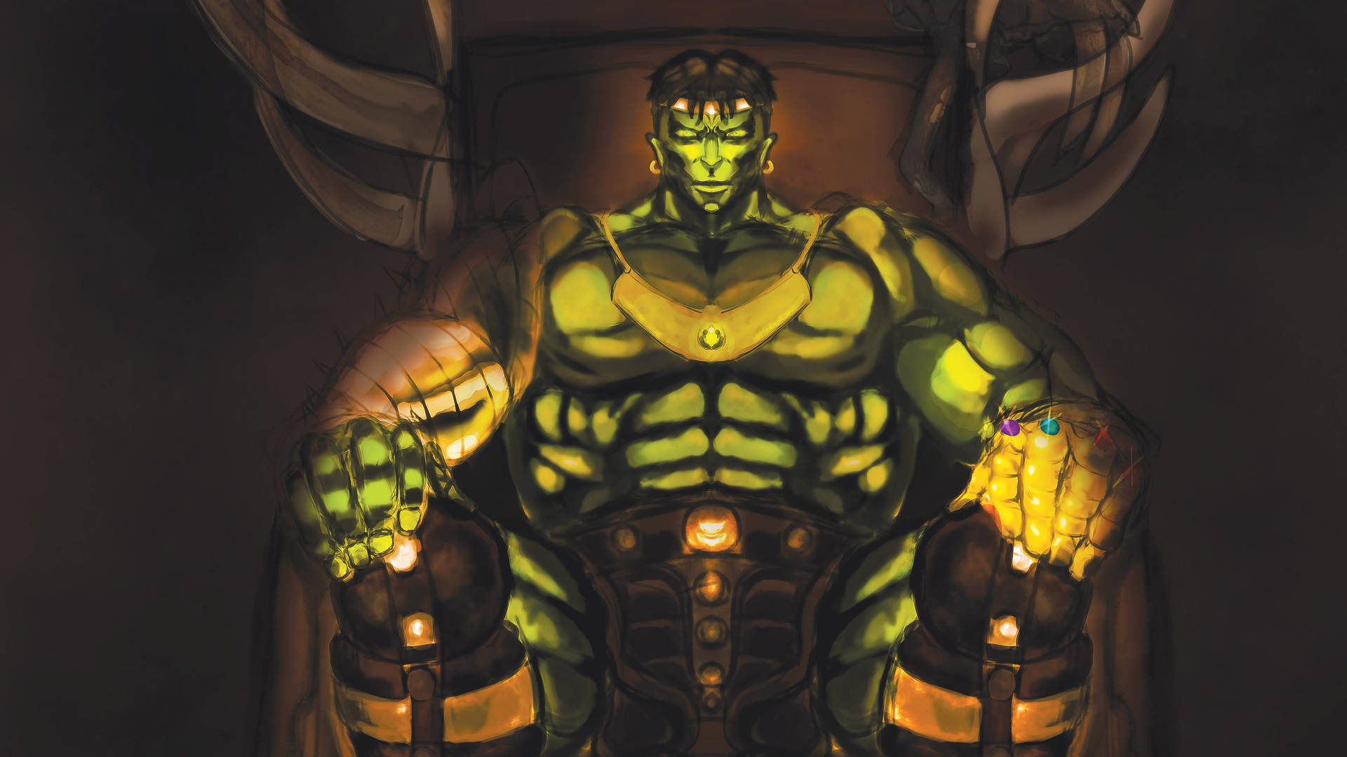 4K Hulk With Infinity Gauntlet Wallpaper