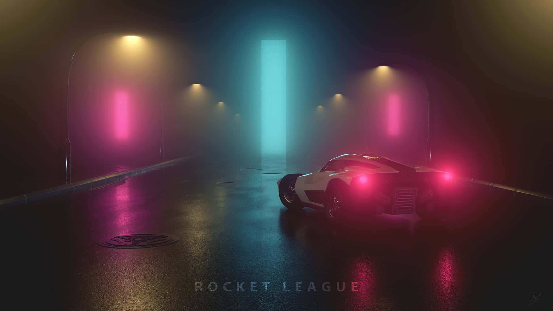 720p Rocket League Background Poster Lights