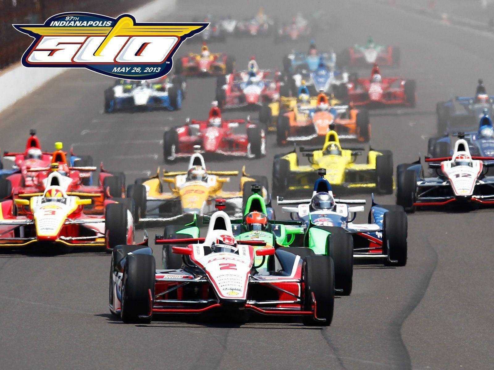 Caption: High-Octane Action at the 97th Indianapolis 500 Auto Racing Wallpaper