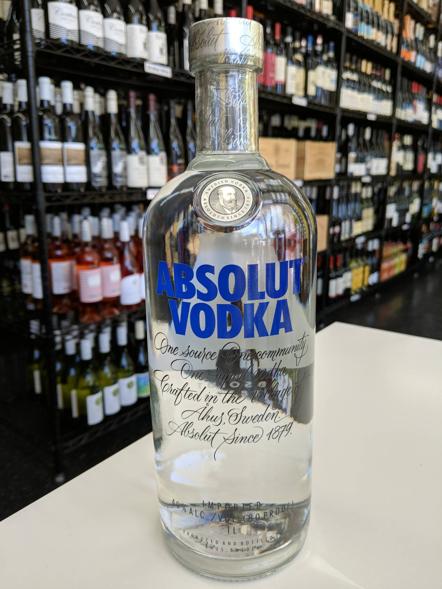 Absolute Vodka In Liquor Grocery Store Wallpaper