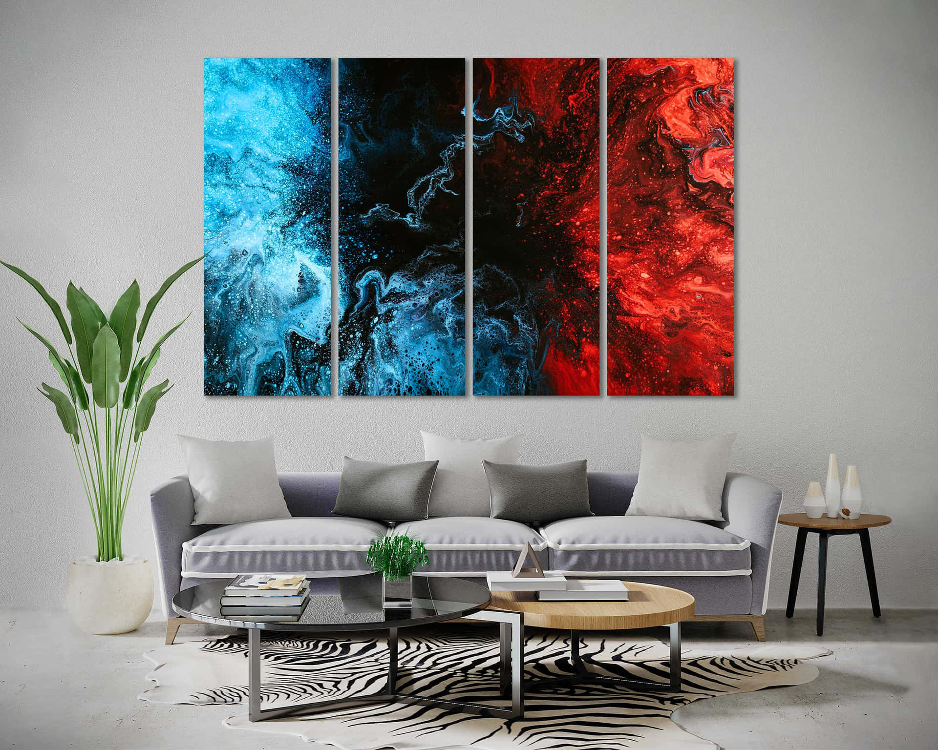 Red And Blue Abstract Art Picture