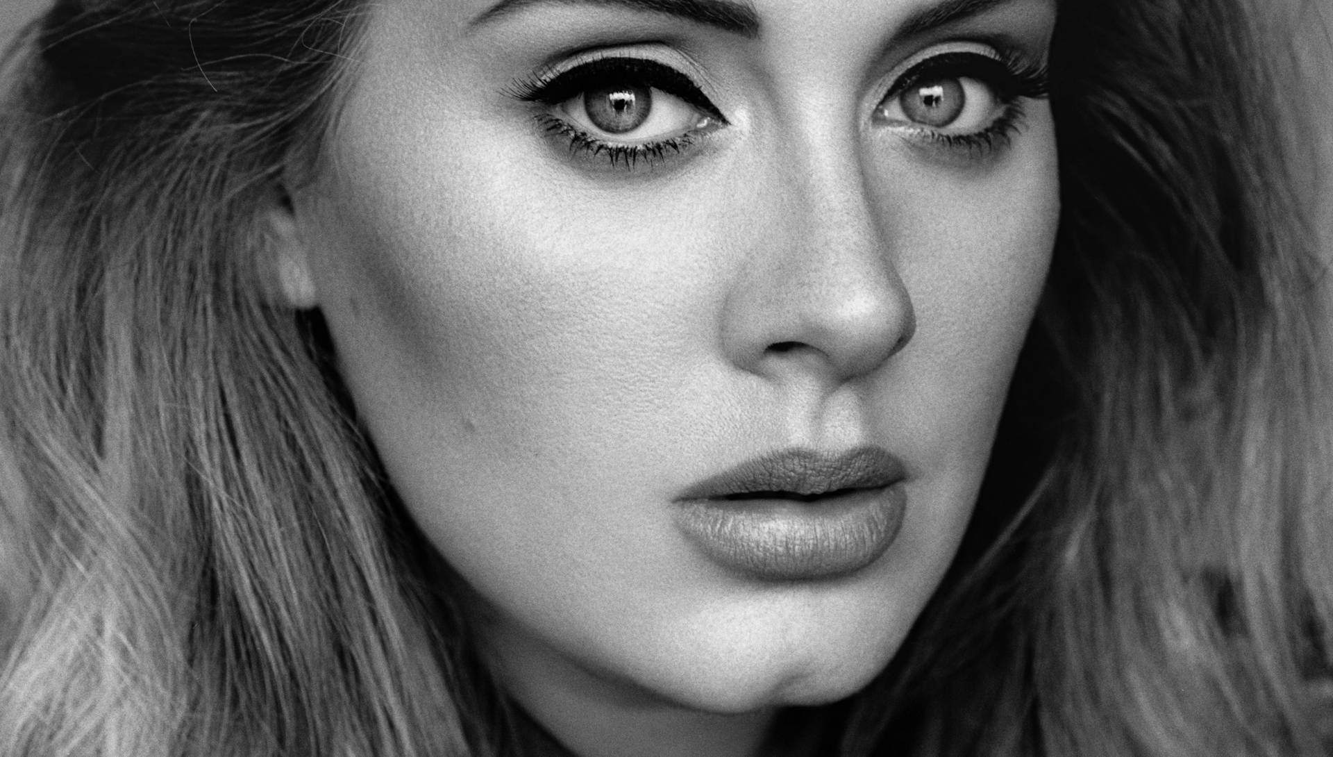 Adele Greyscale Close-Up Wallpaper
