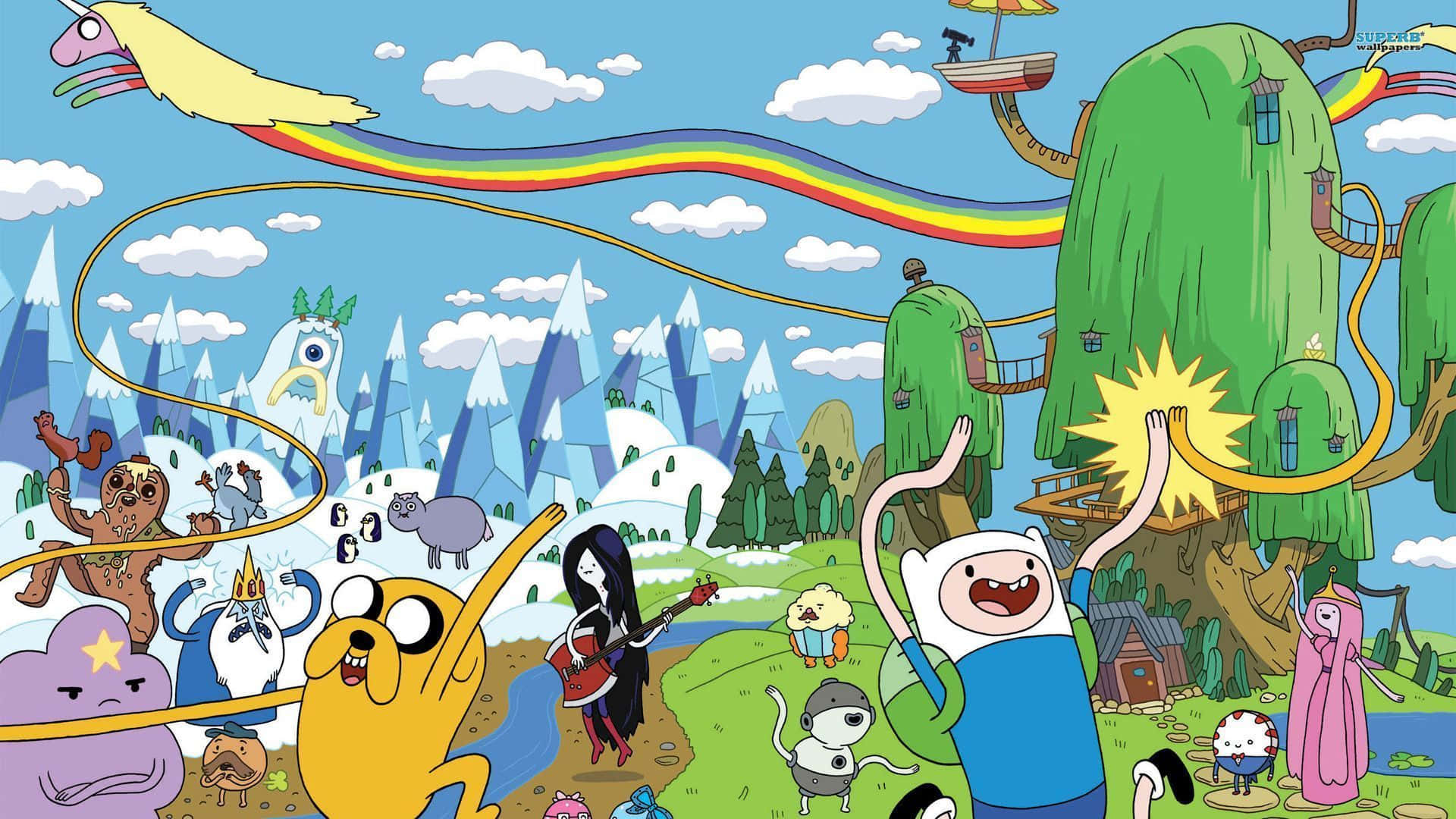 An adventure awaits you in the magical Landscape of Adventure Time Wallpaper