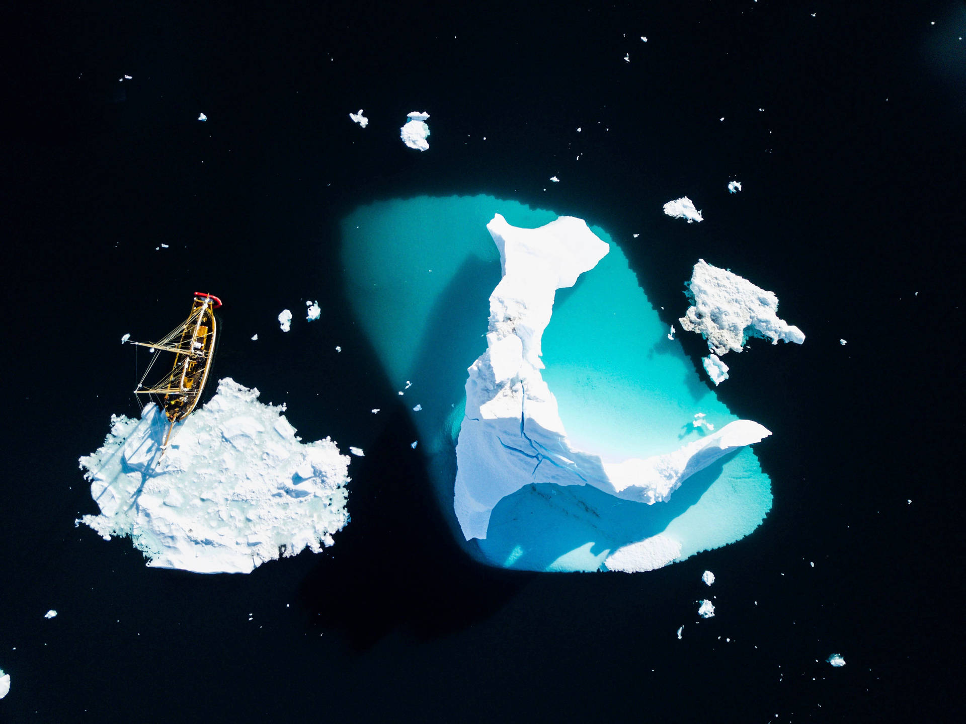 Aerial Greenland Iceberg Wallpaper