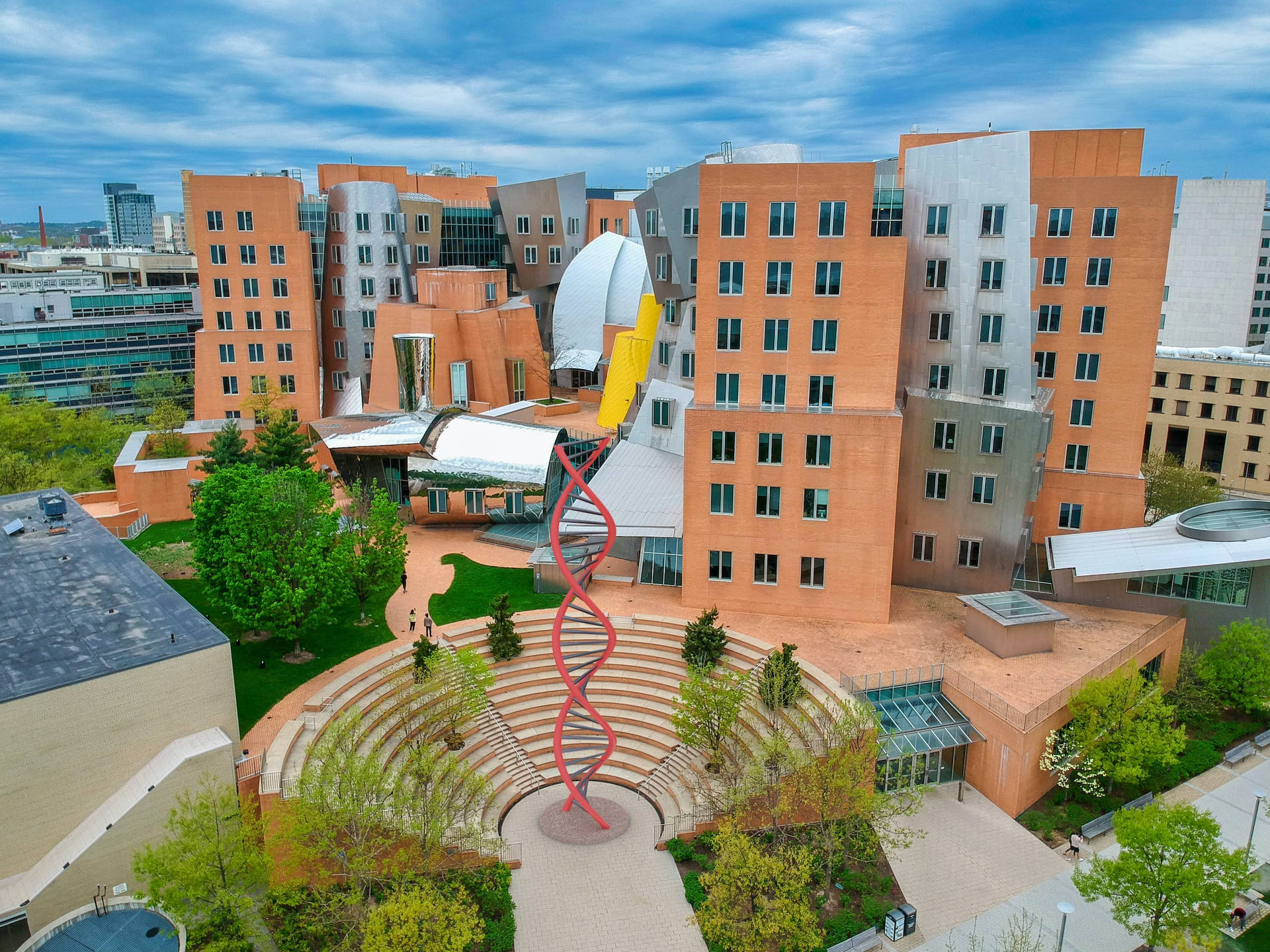 Aerial View Of Stata Center Mit Wallpaper