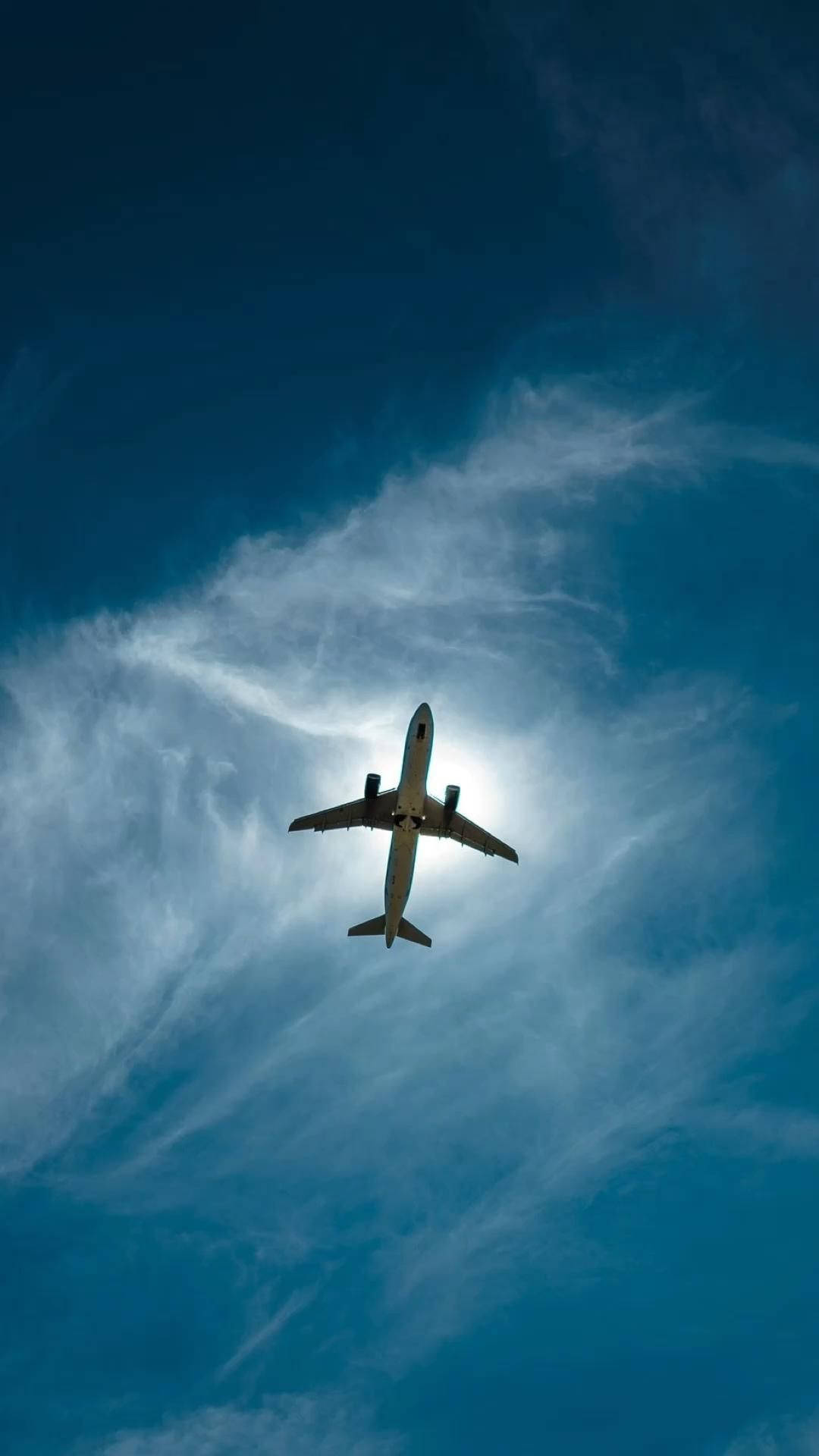 Aeroplane Hazy Blue Sky Wallpaper