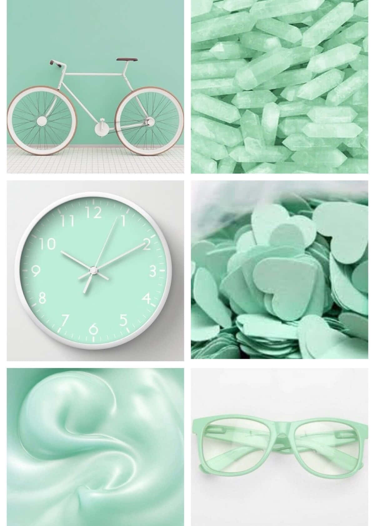 Pastel Aesthetic Green Collage Pictures