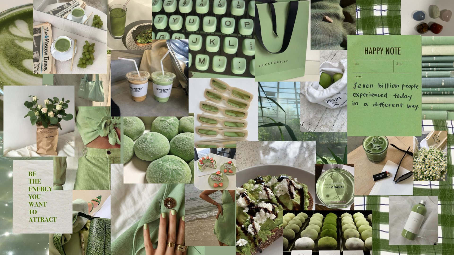 Pastel Collage Aesthetic Green Pictures