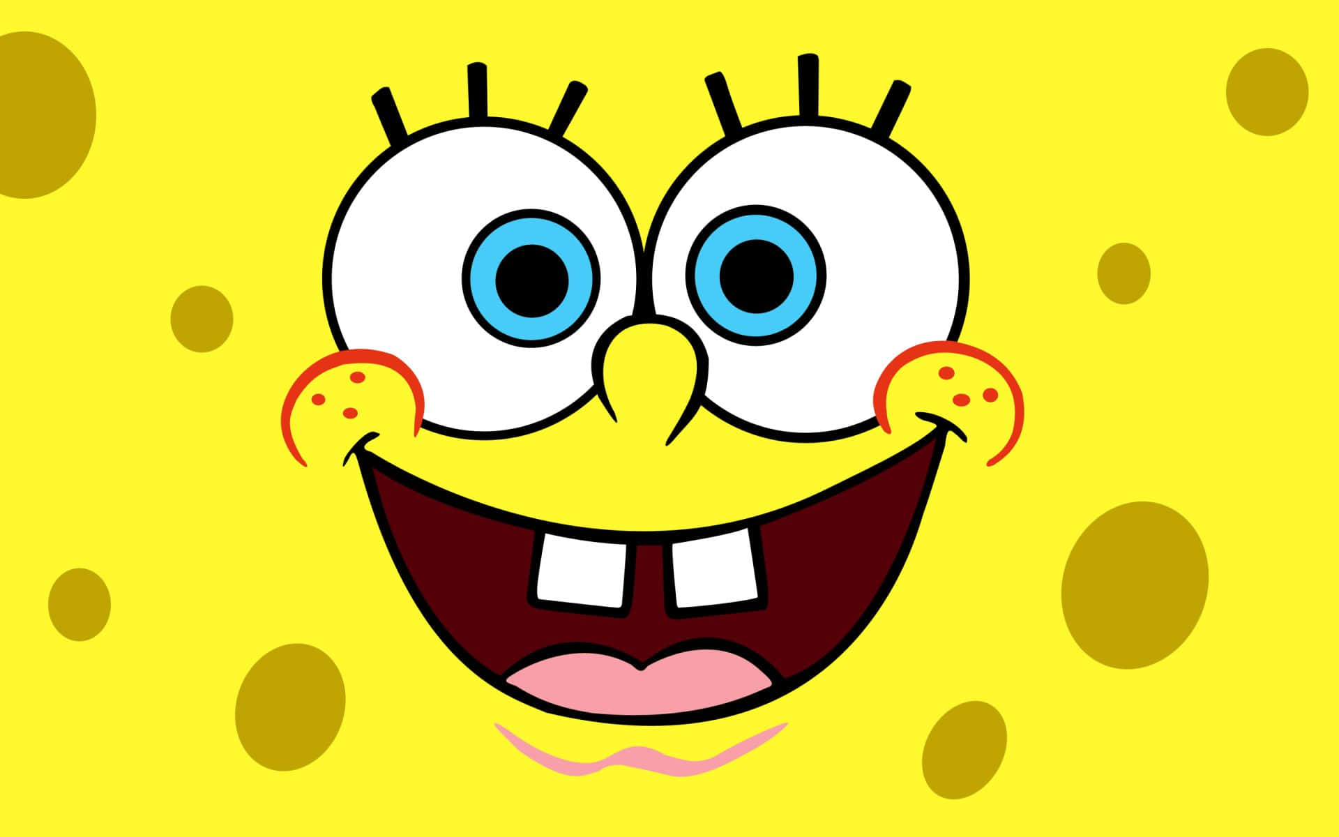 Open Mouth Smile Aesthetic Spongebob Desktop Wallpaper