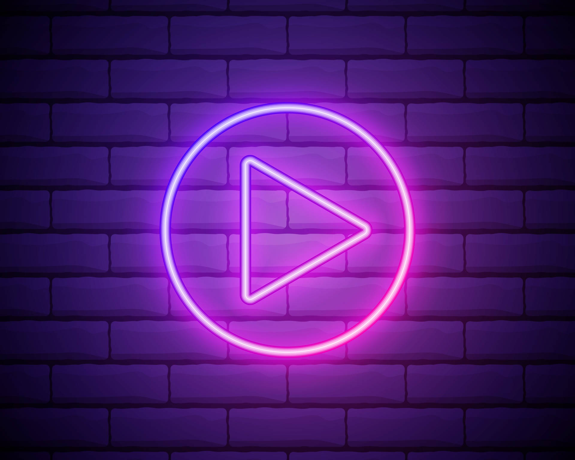 Aesthetic Youtube Neon Play Button Wallpaper