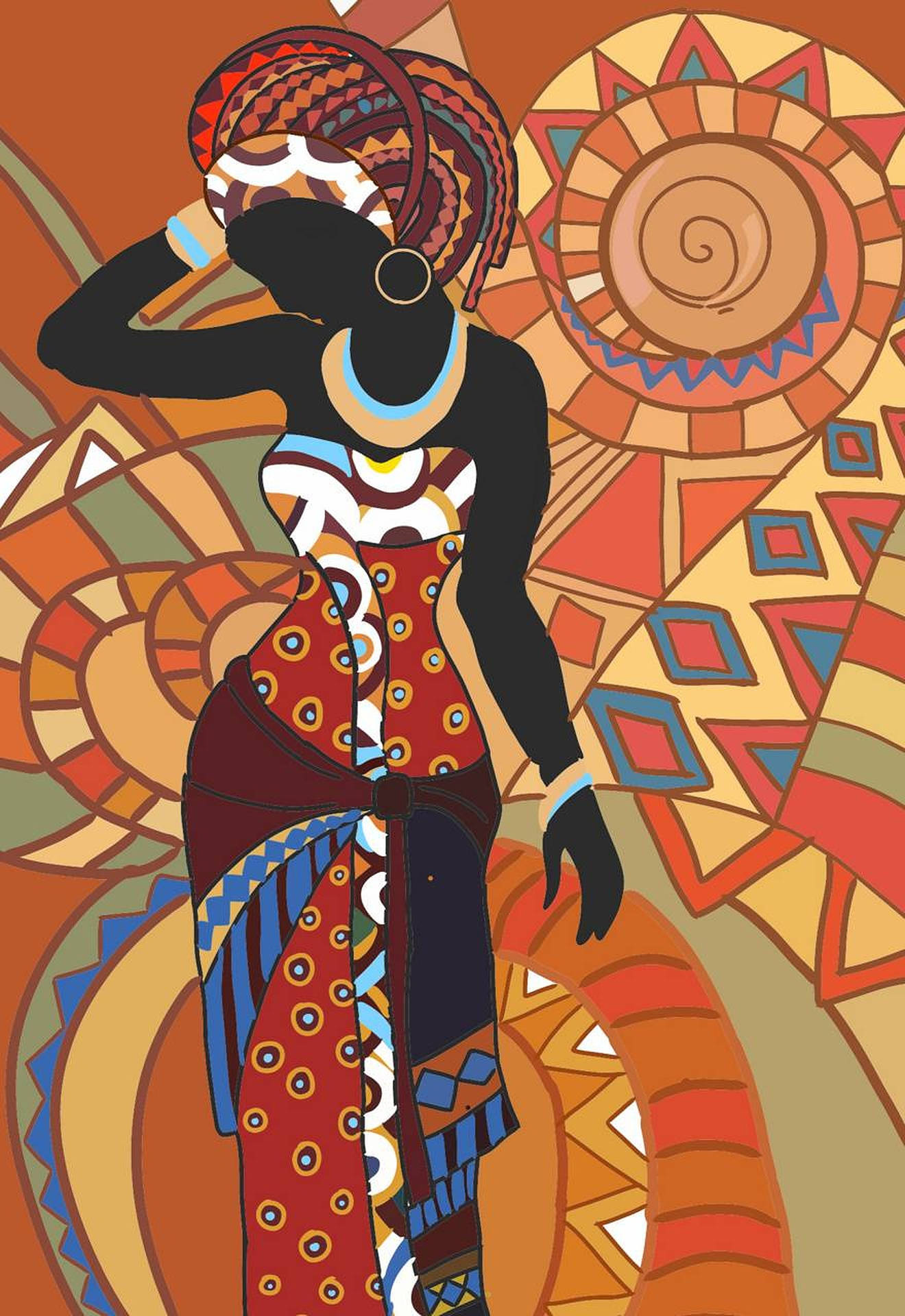 African Minimalist Art Wallpaper