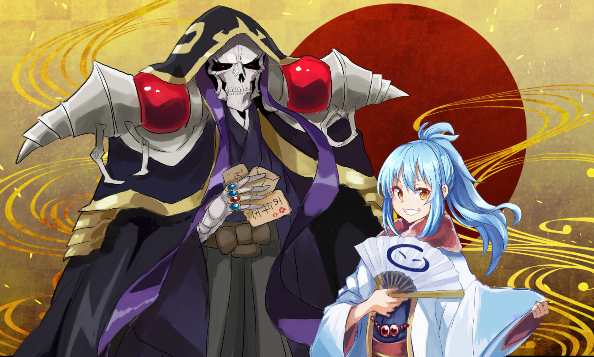 Ainz Ooal Gown And Rimuru Tempest Wallpaper