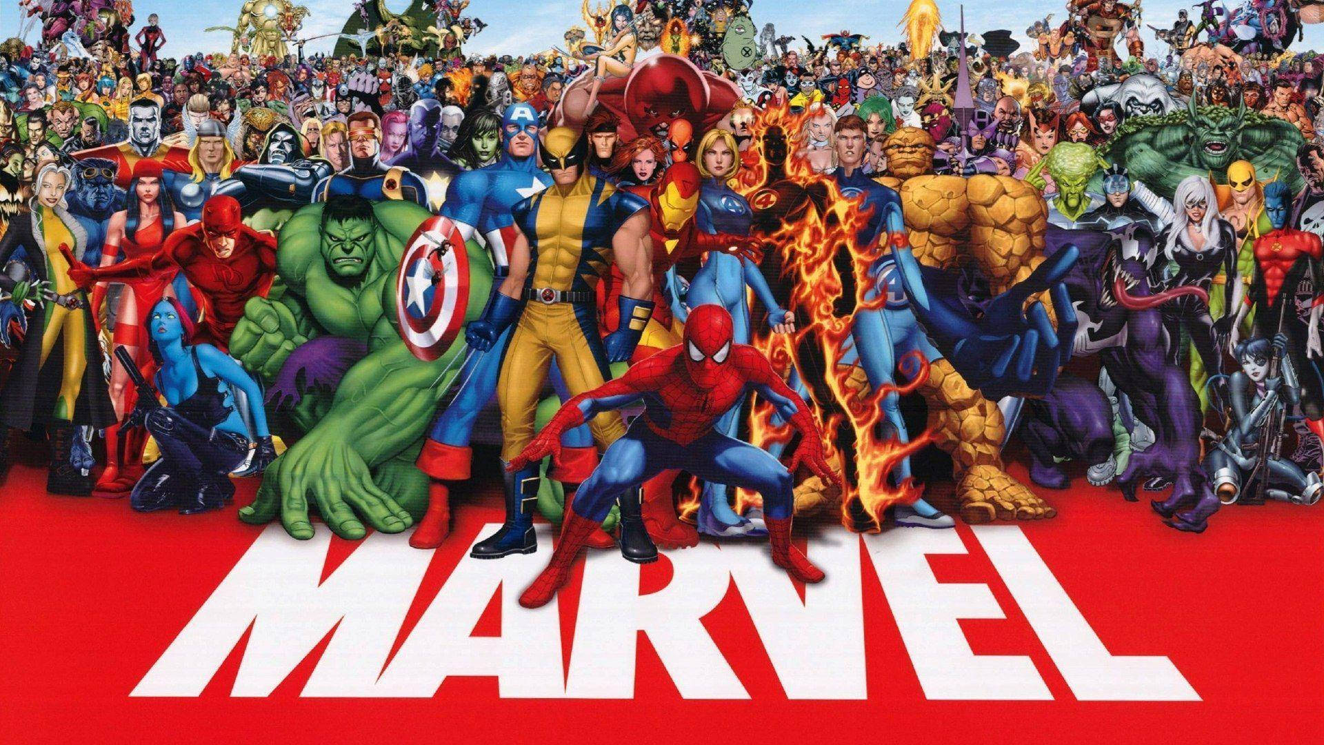 "A Poster showcasing all the Marvel Superheroes" Wallpaper