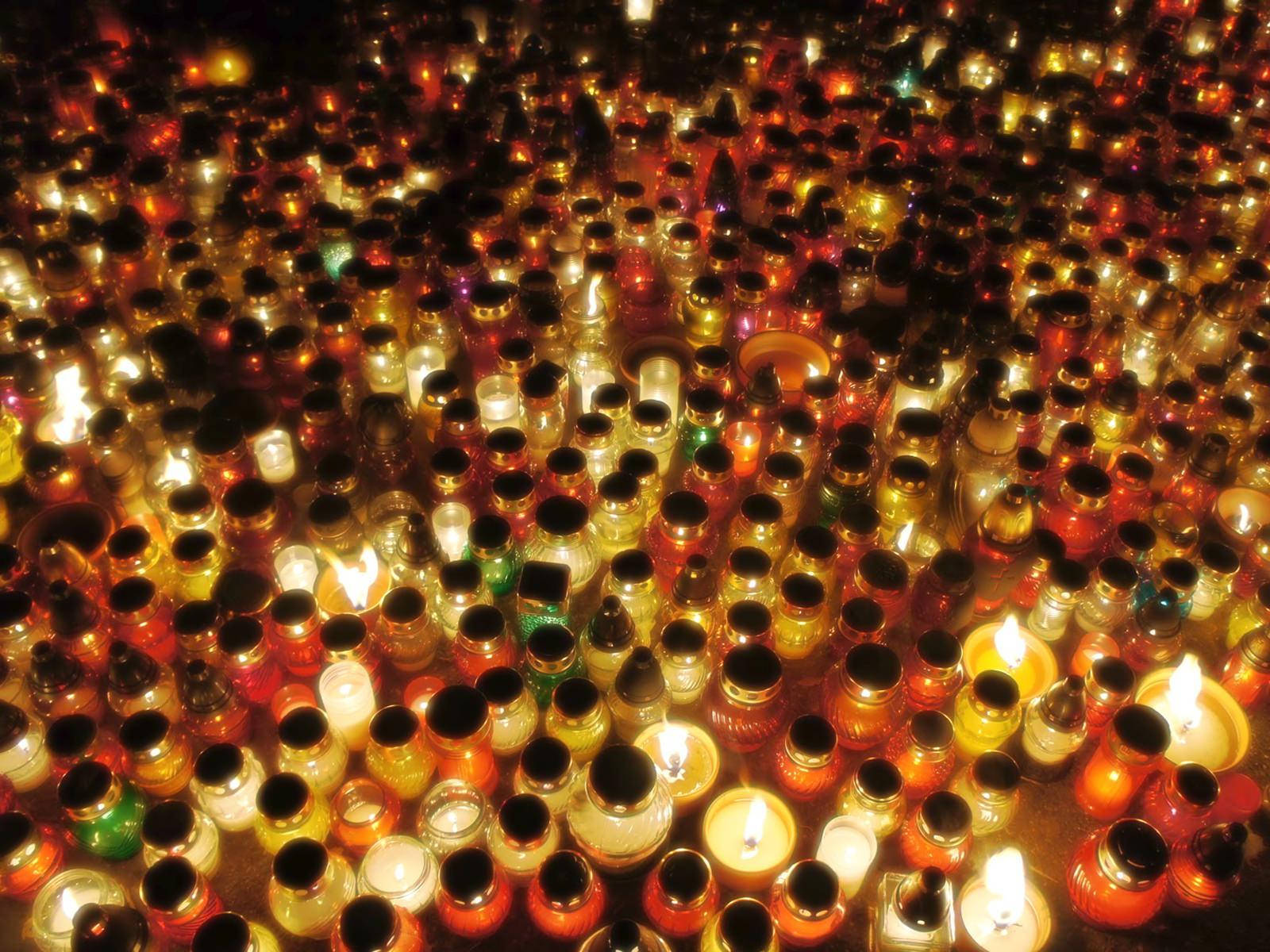 All Saints Day Colorful Candle Wallpaper