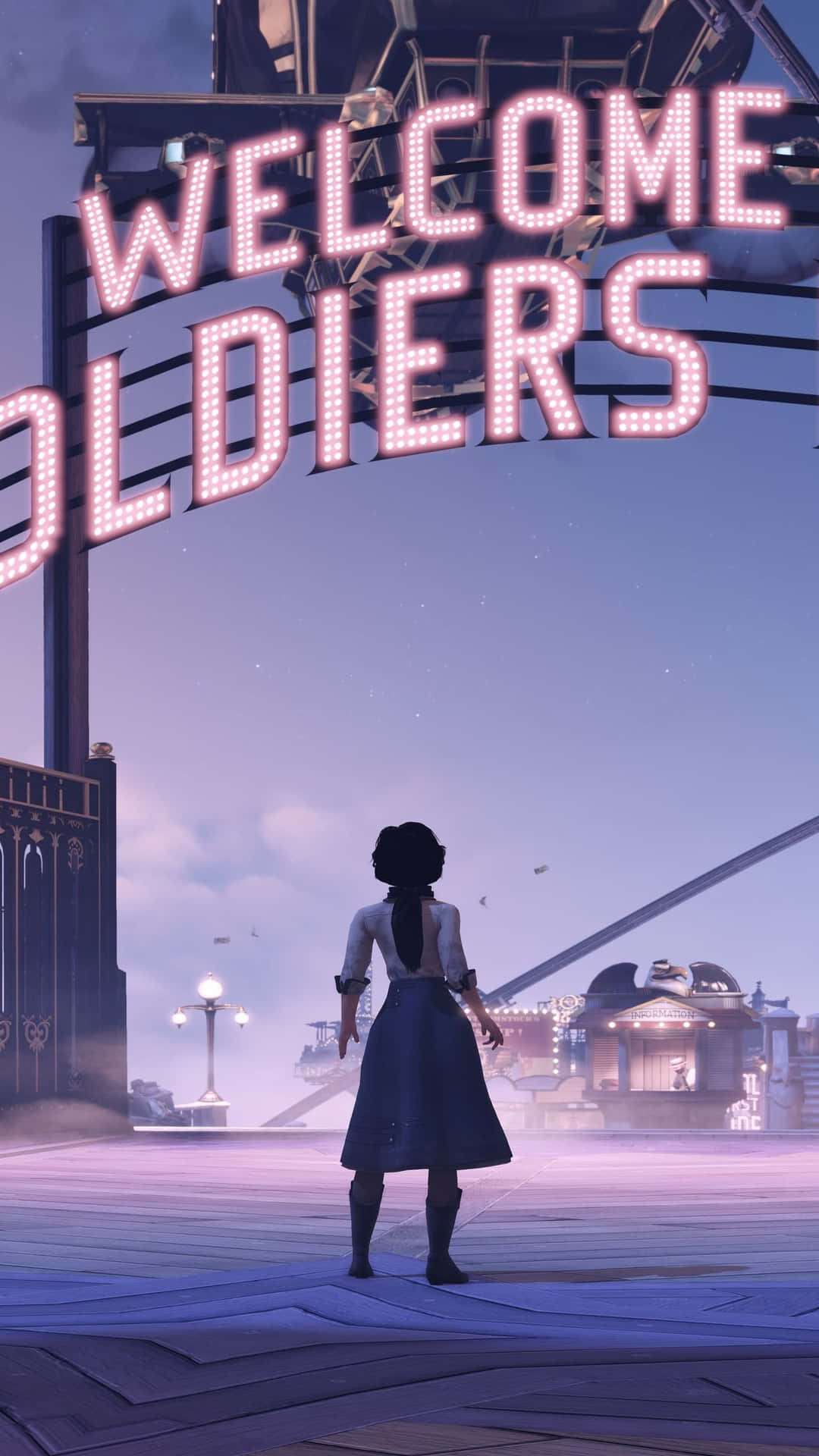 Android Bioshock Infinite Background Elizabeth Welcome Soldiers Sign