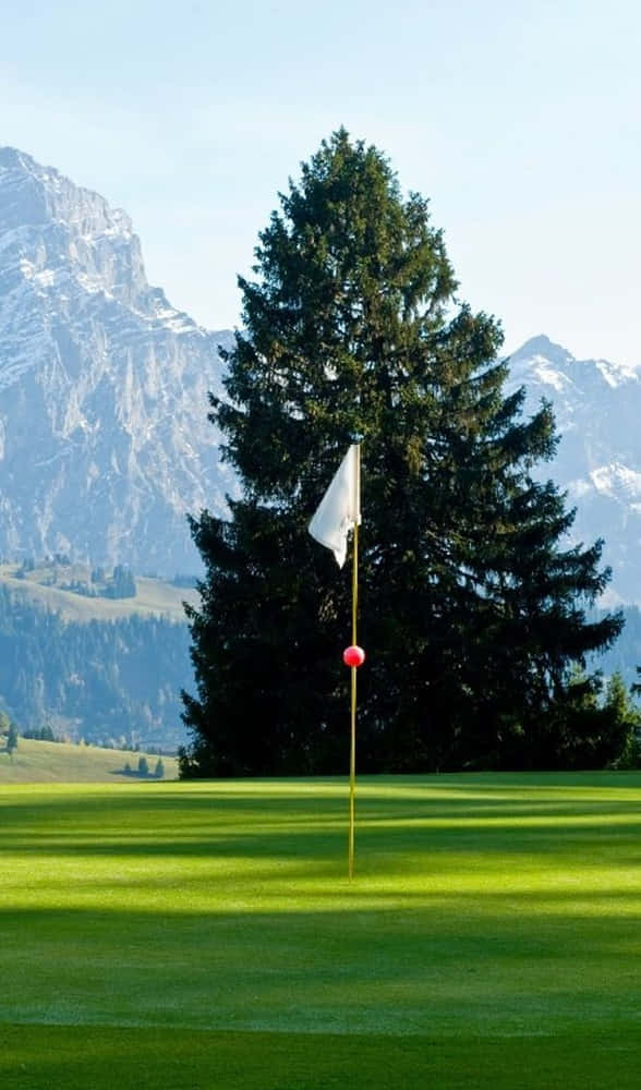 Android Golf Course Background White Flagstick