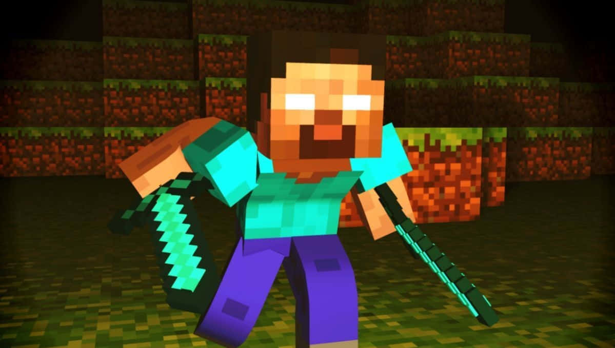 Minecraft Character Herobrine Animated Background