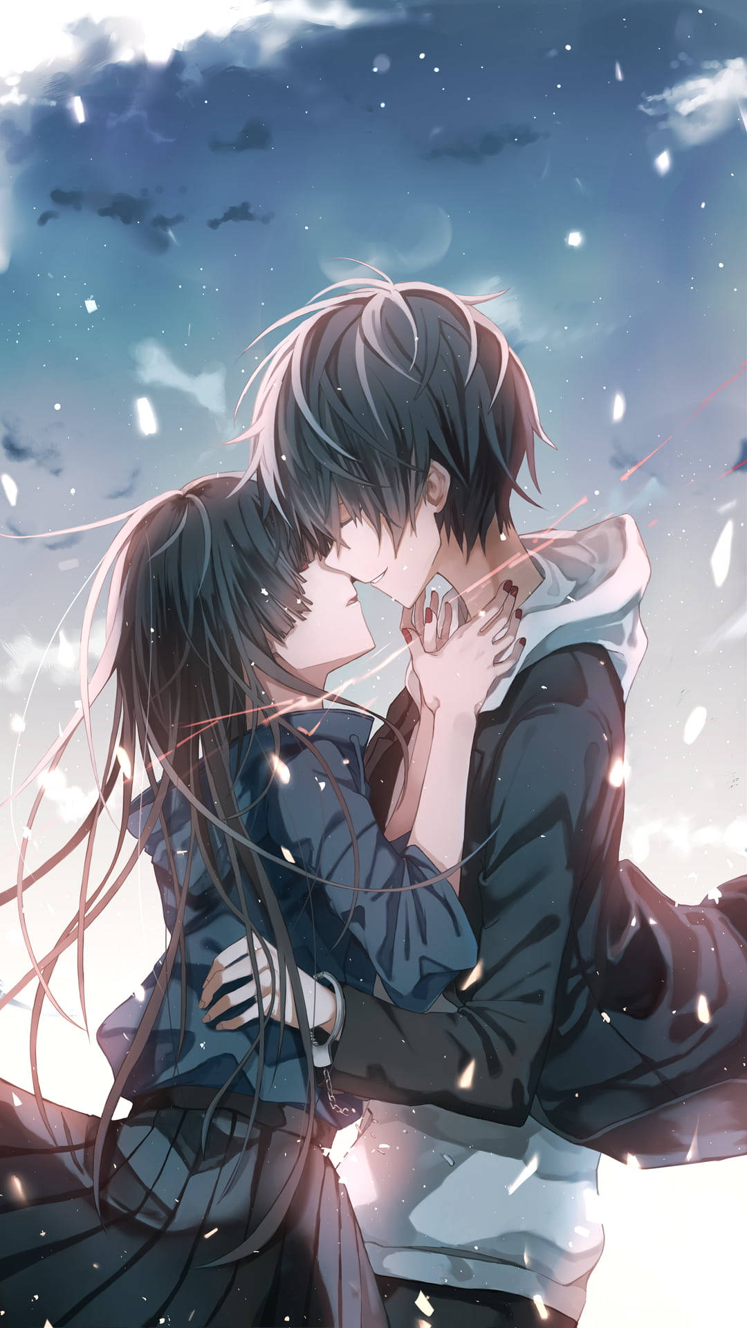 Anime Couple Kiss Red Thread Wallpaper
