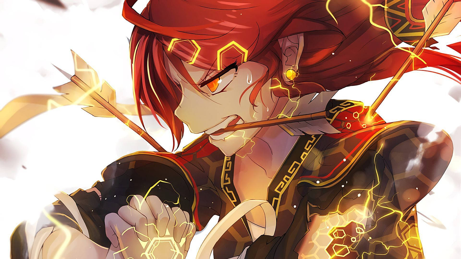 Anime Gaming Flame Boy Skill Wallpaper