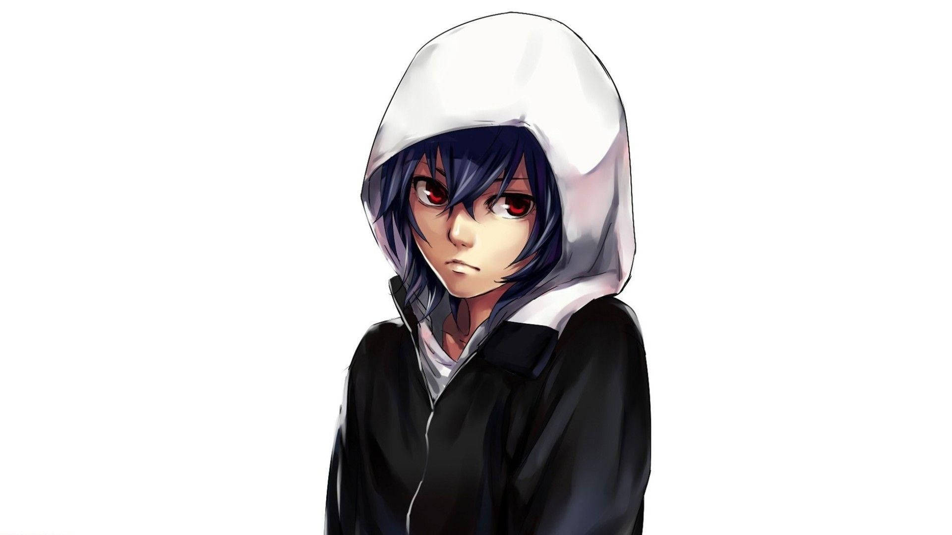 Anime Girl Wearing Hoodie Illustration Wallpaper