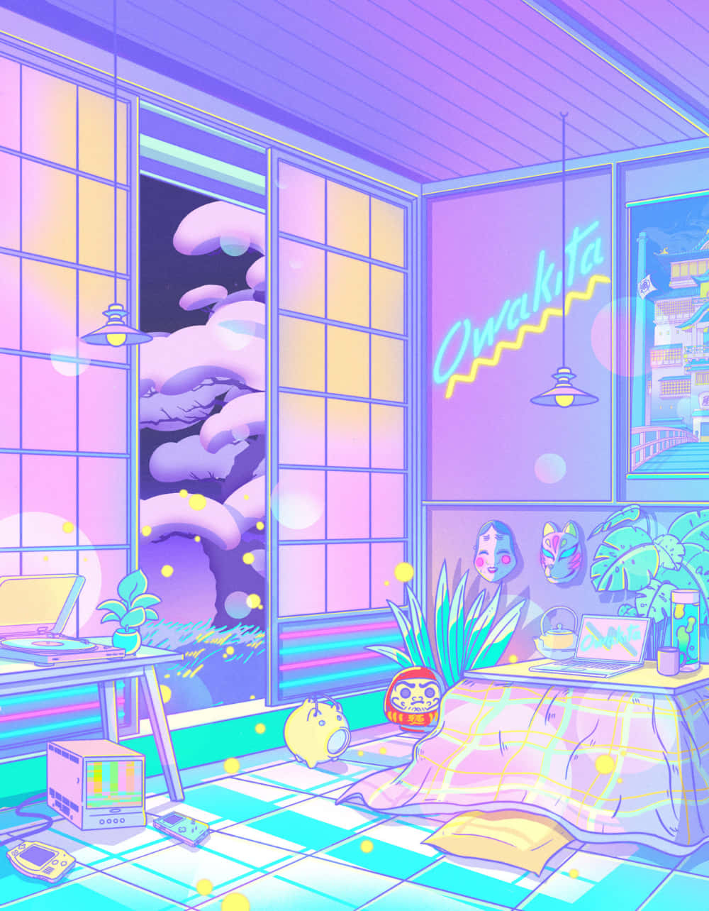 “Colorful Anime-inspired Living Room”