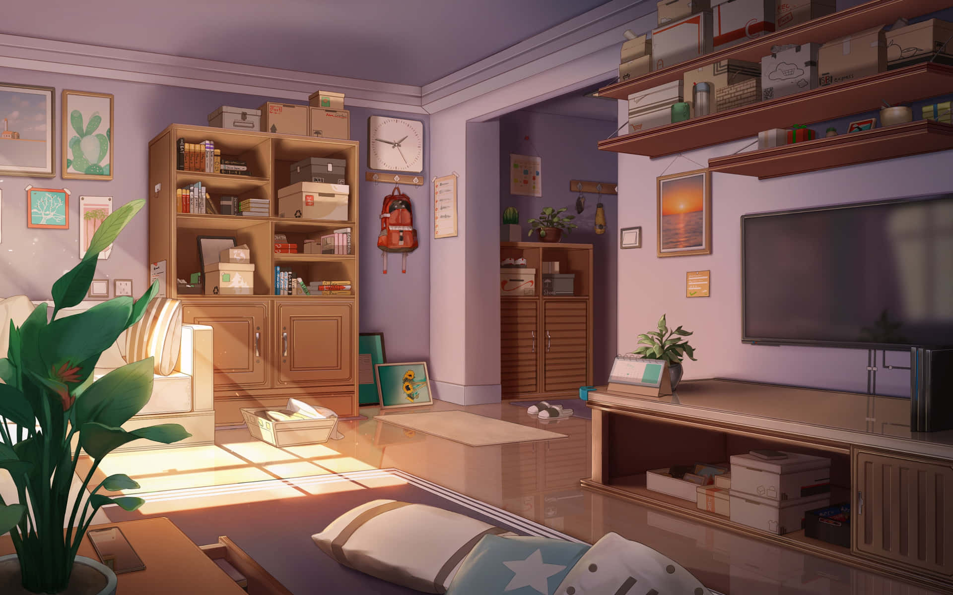 A bright and inviting living space with a touch of Anime