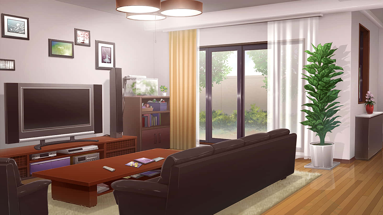 "Relax in the comfort of this anime-themed living room!"