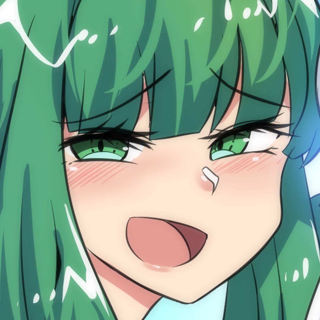 Anime Meme PFP Shy Green Girl Wallpaper