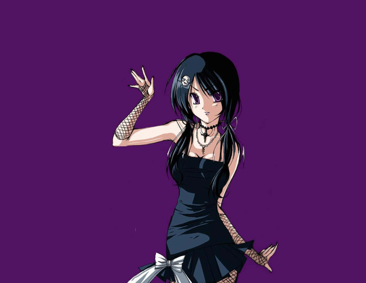 Anime Girl On Purple Profile Picture