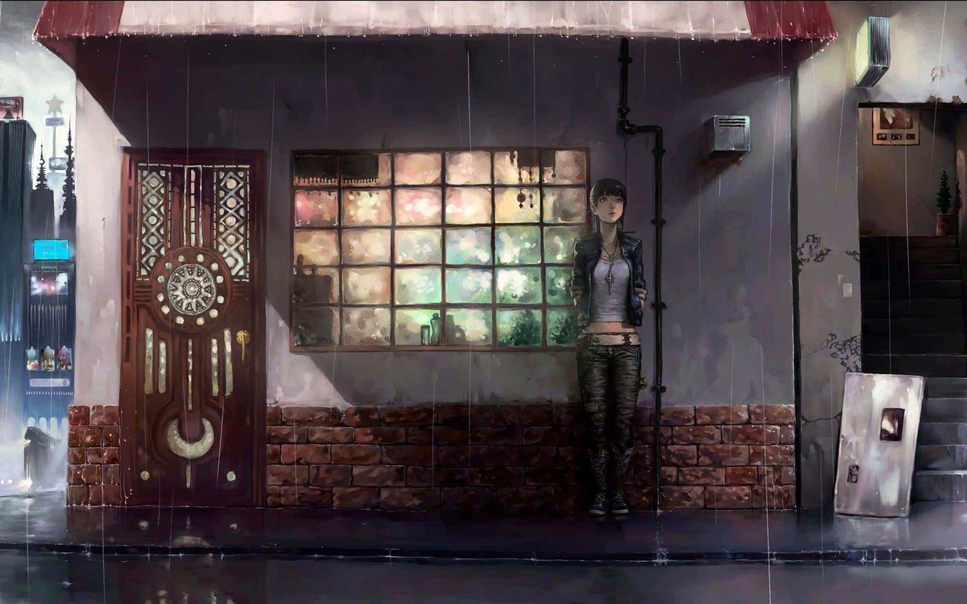 Rainy Day Anime Landscape
