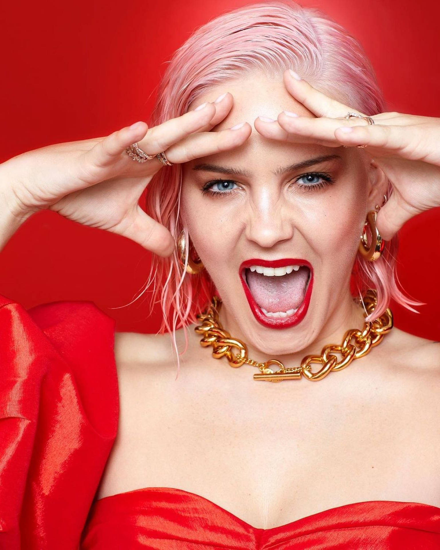 Anne-Marie Red Wallpaper