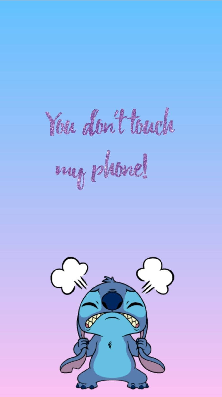 Annoyed Don’t Touch My Phone Stitch Wallpaper