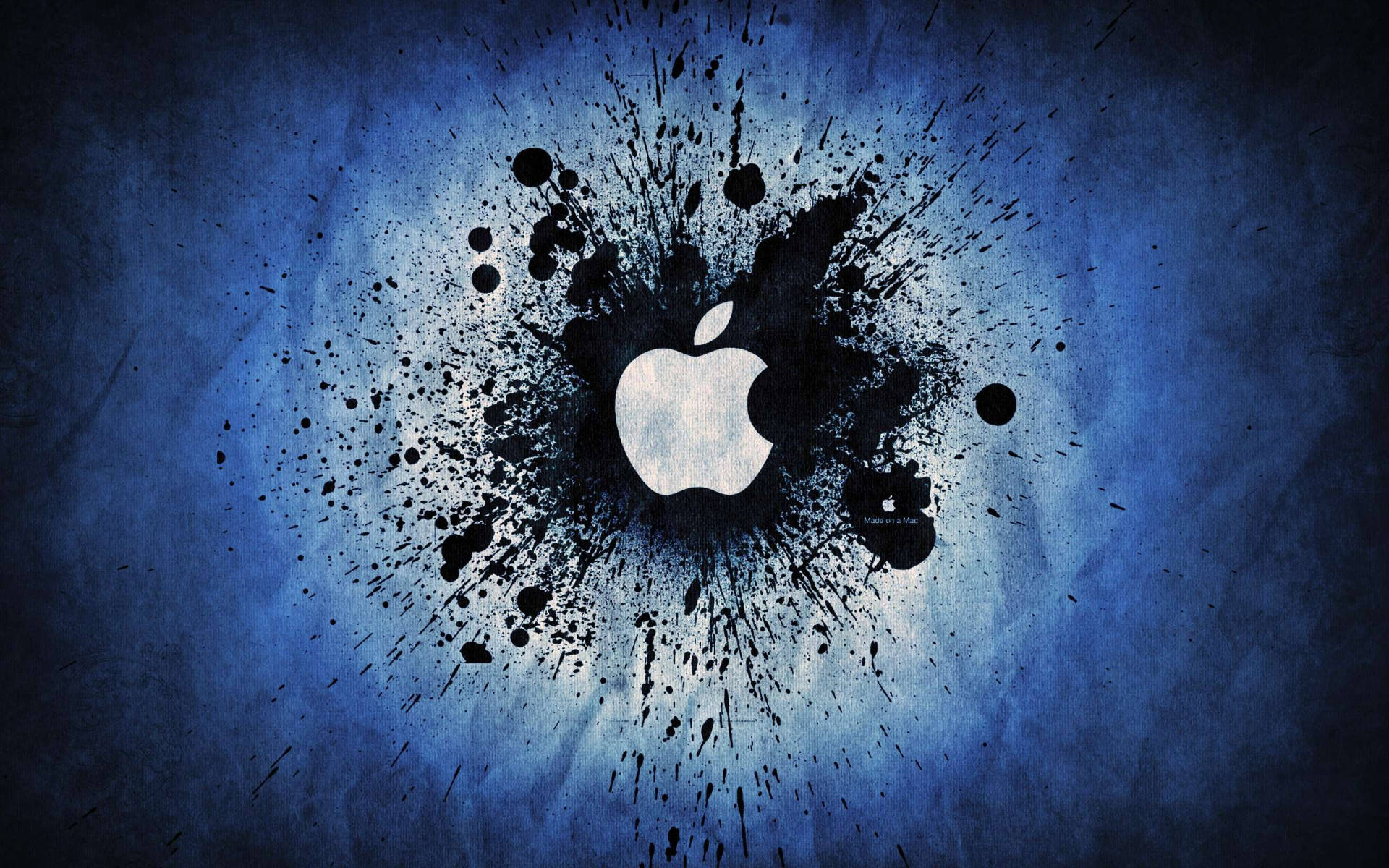 Apple Logo in Blue&White Wallpaper