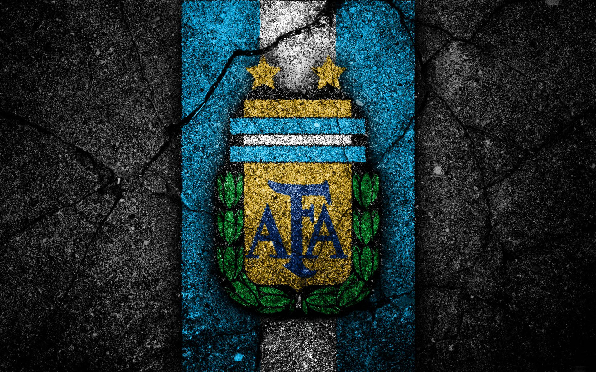 Argentina National Football Team Emblem Pavement Wallpaper