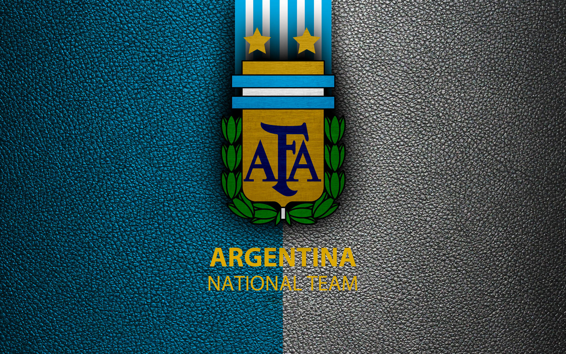 Argentina National Football Team Logo Leather Art Wallpaper