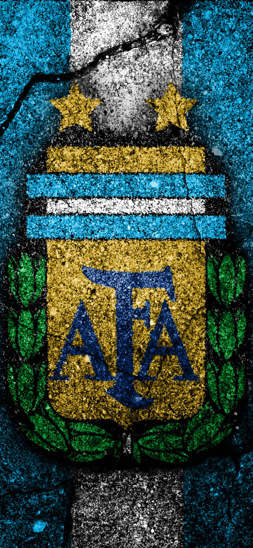 Argentina National Football Team Logo On Pavement Wallpaper