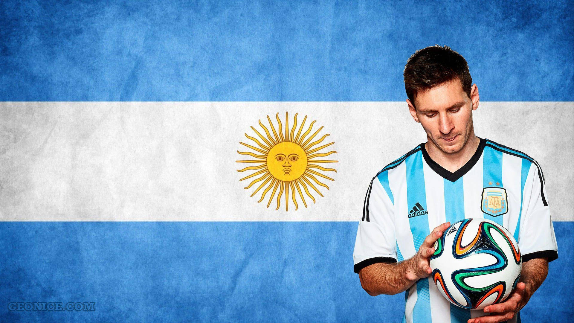 Argentina National Football Team Messi Flag Wallpaper