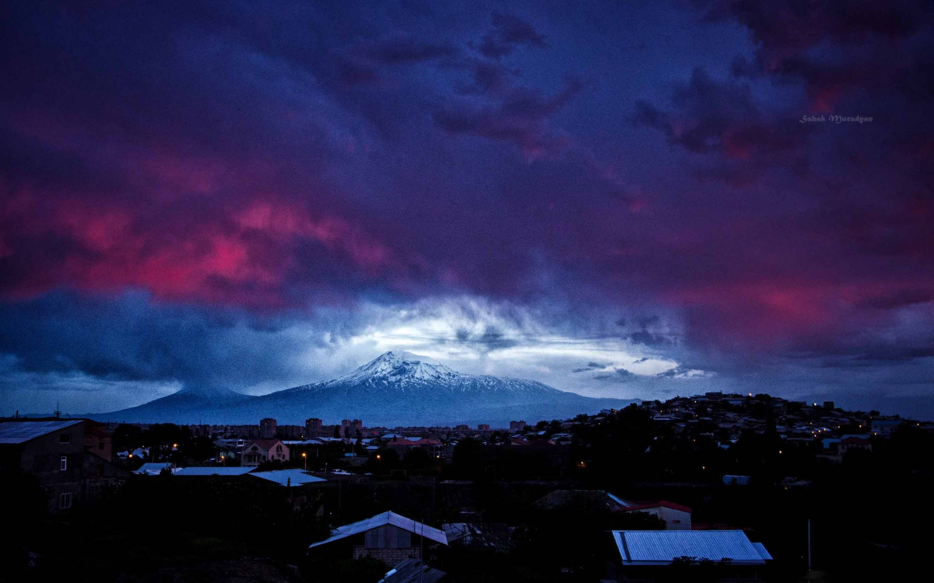 Armenia Mount Ararat Twilight Sky Wallpaper