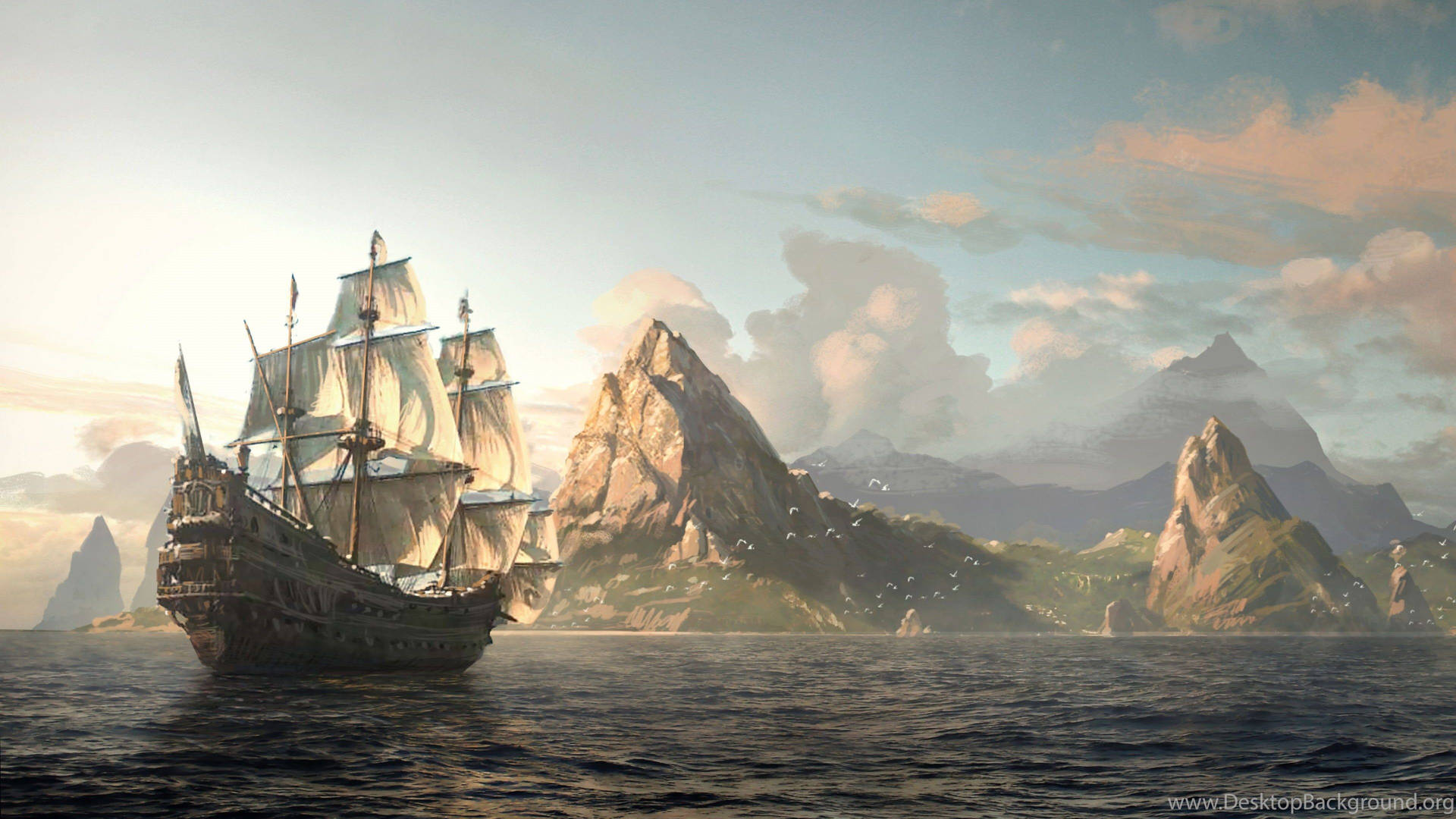 Conquer the Seas with a Pirate Ship Wallpaper