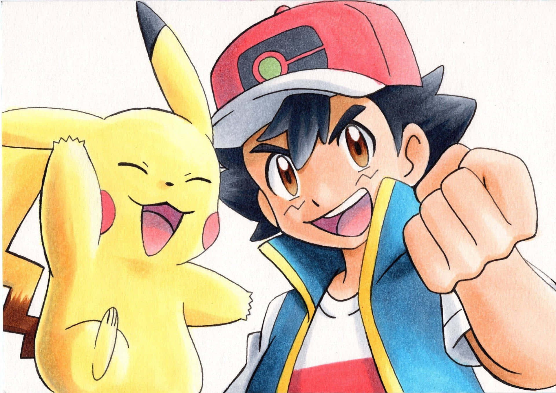 Join Ash and Pikachu on their Big Adventure Wallpaper
