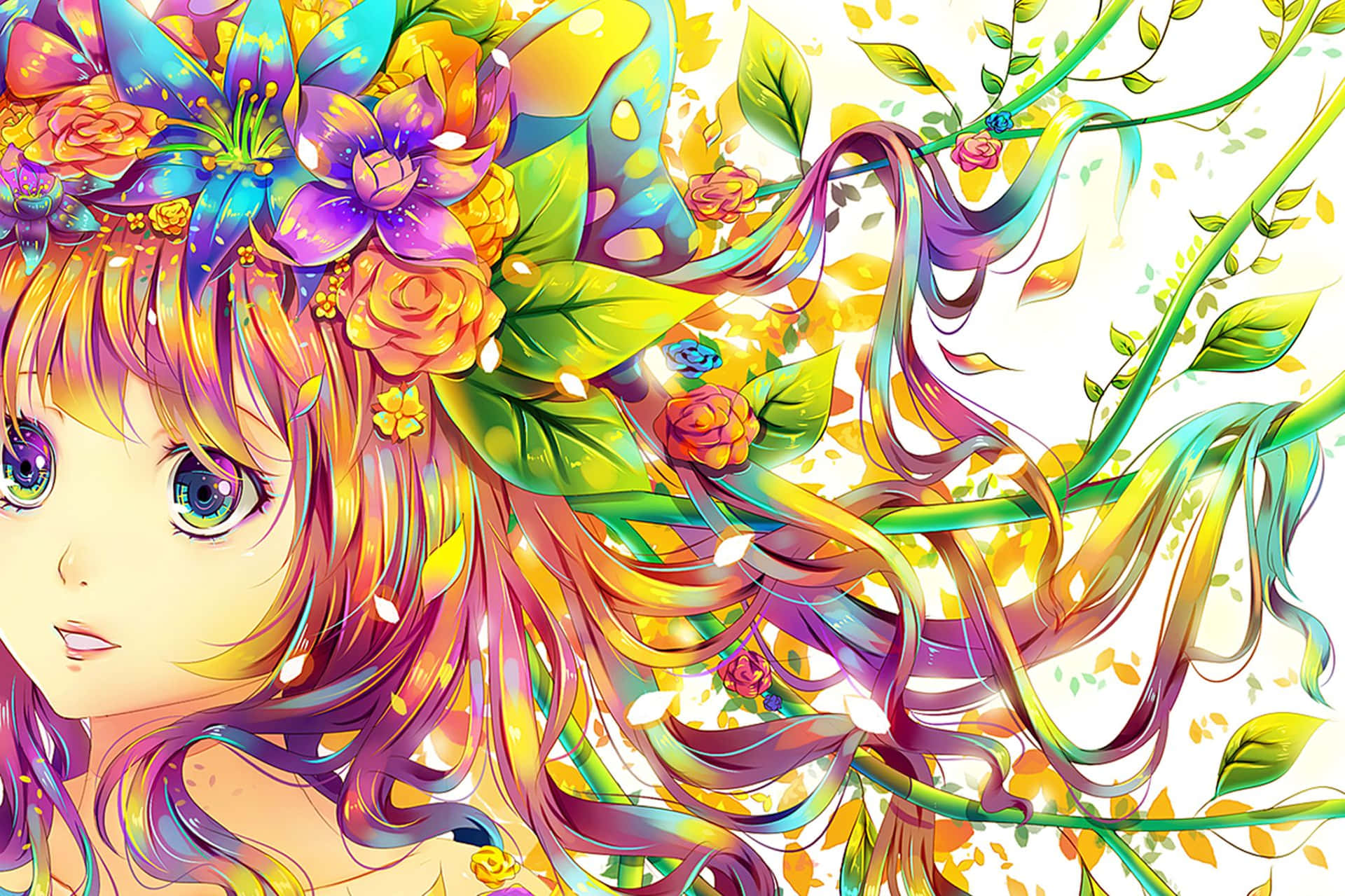 Athat Original Girl Colorful Anime Wallpaper