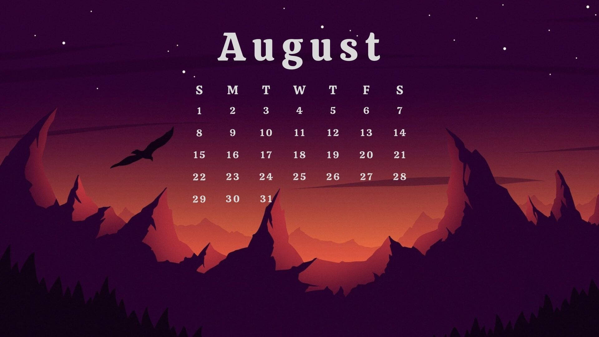 August Calendar Wallpaper Hd Wallpaper