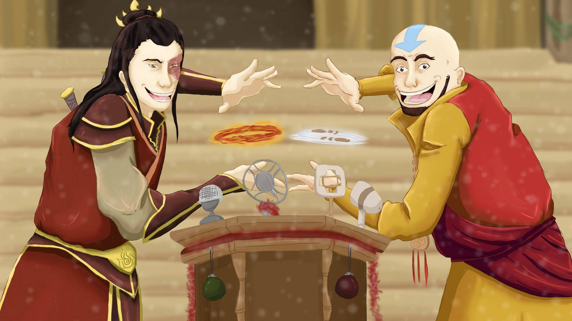 "Aang and Zuko join forces to save the world from another war" Wallpaper