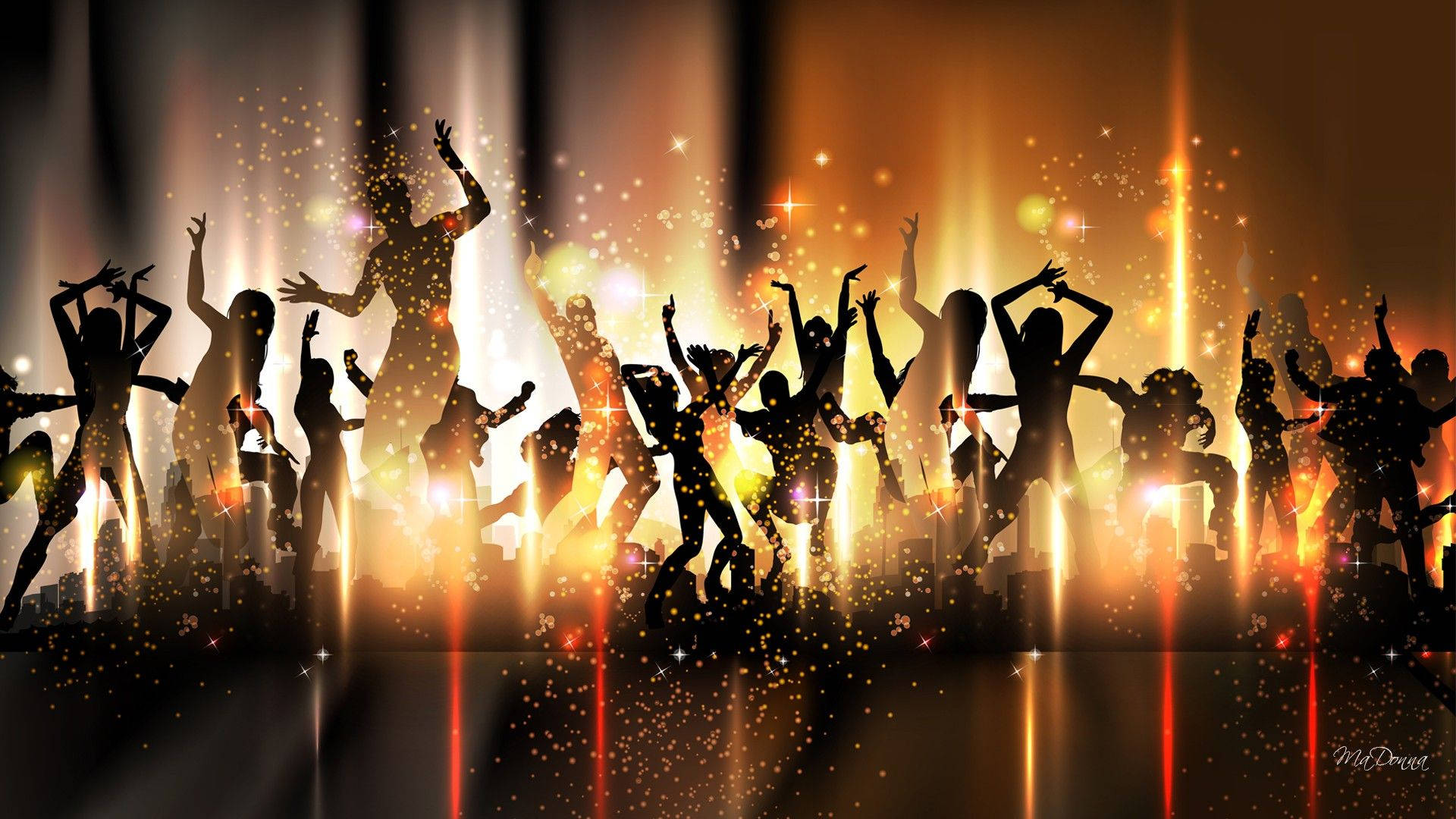 Awesome Party-Goers Dancing Wallpaper